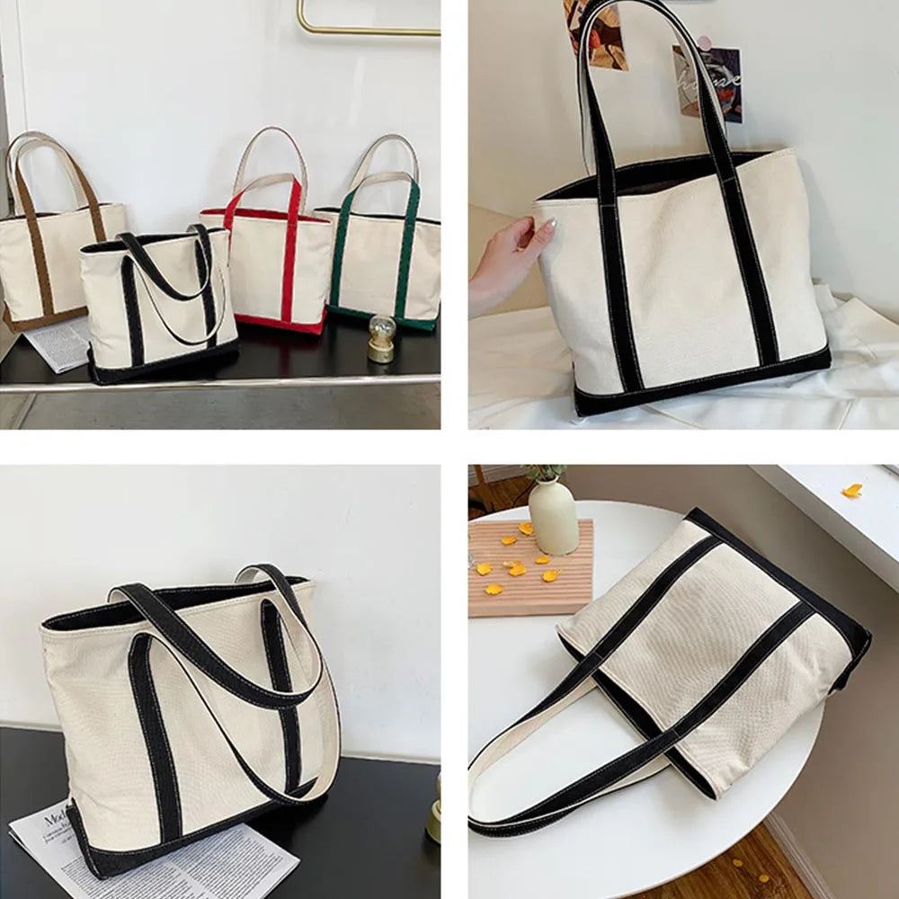 Personalized Large Canvas Tote Bag Embroidered Name Beach Bag Bridesmaids Gift