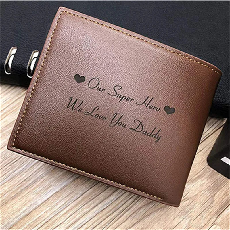 Personalized Engraved Trifold Wallet for Him/Her - Father's Day Gift