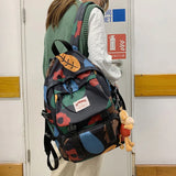 Personalized Graffiti College Backpack Student School Bag Travel Anti-theft