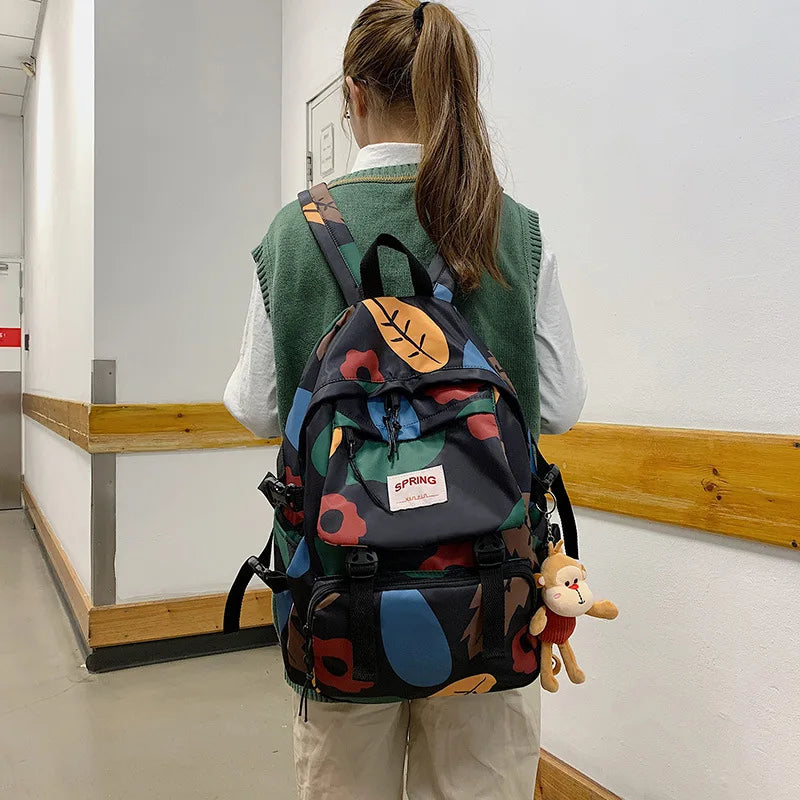 Personalized Graffiti College Backpack Student School Bag Travel Anti-theft