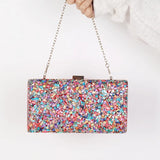 Pink Clutch Purse Women Cross Bag Handbags Stone Wedding Shoulder Tote