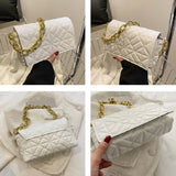 Plaid Armpit Shoulder Bag for Women Chain Underarm Bag Female Leather