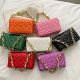 Plaid Armpit Shoulder Bag for Women Chain Underarm Bag Female Leather