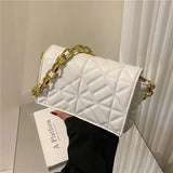 Plaid Armpit Shoulder Bag for Women Chain Underarm Bag Female Leather