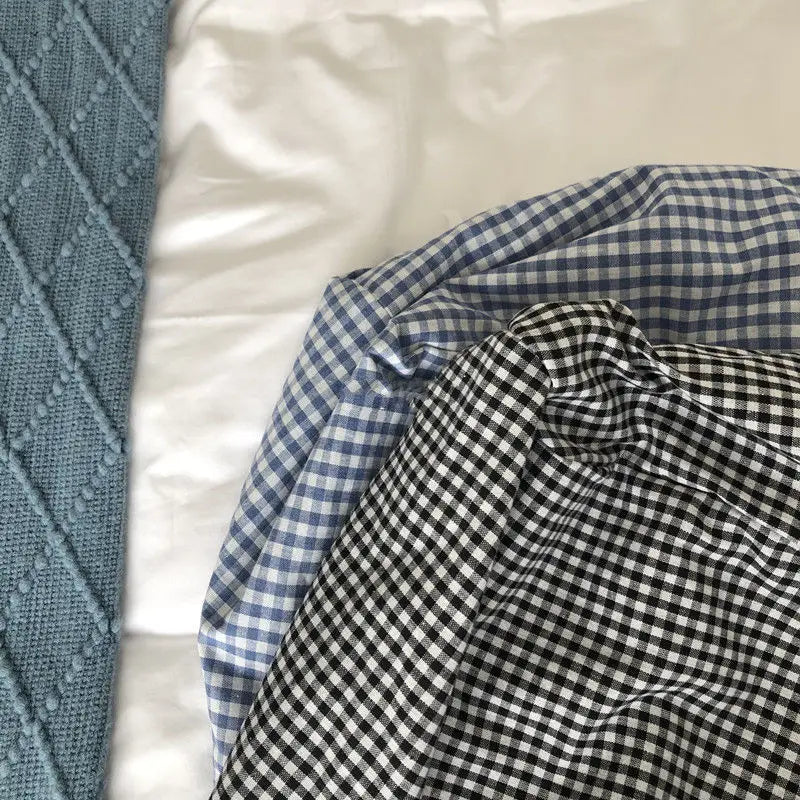 Plaid Canvas Bag Shoulder Bags Reversible Underarm Large Capacity