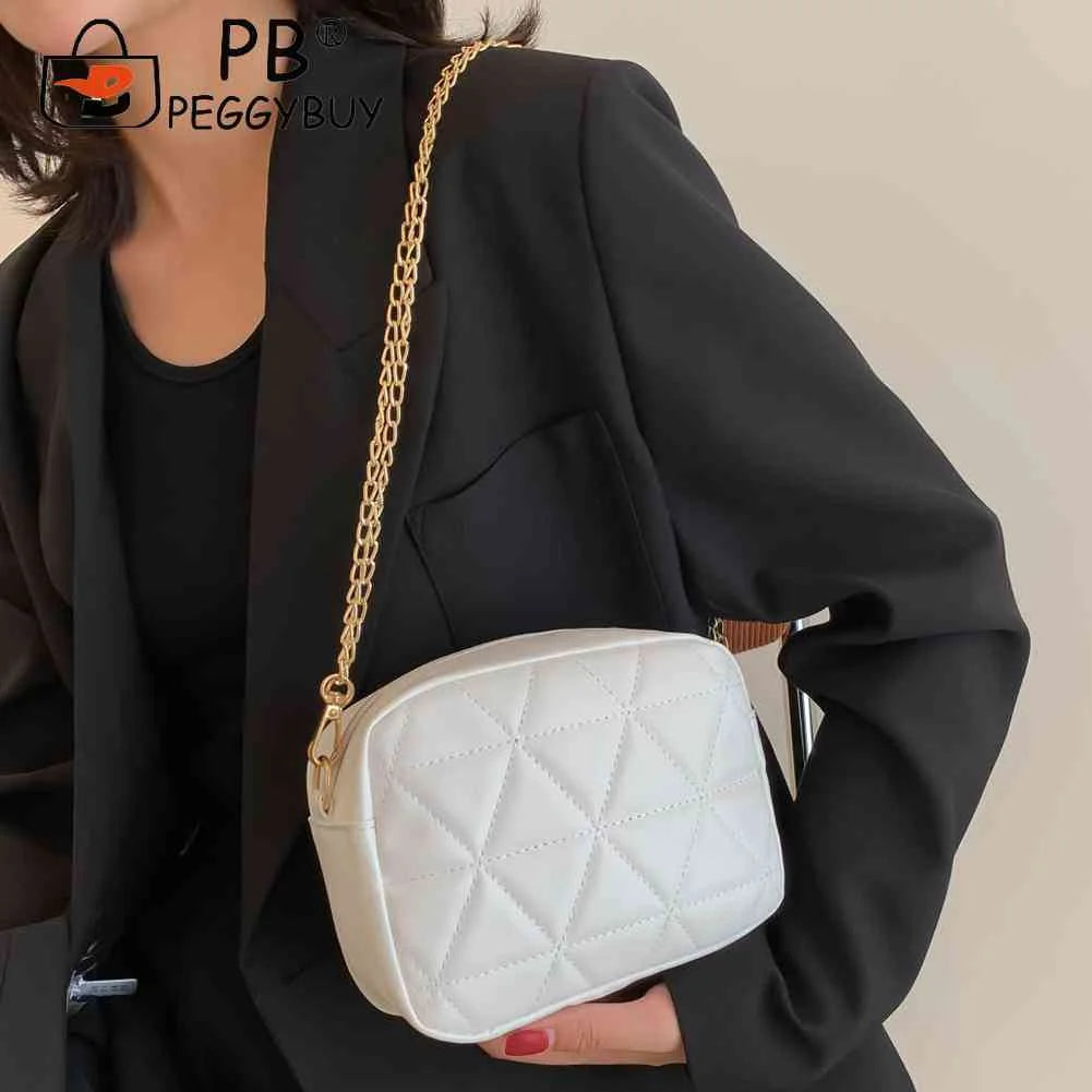 Plaid Shoulder Bag Chain Small Square Bag Casual