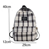 Casual Plaid Women Backpack for High School Girls