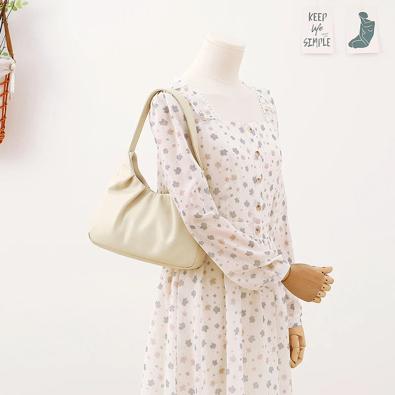 Pleated Commuter Armpit Bag High-end Shoulder Bag