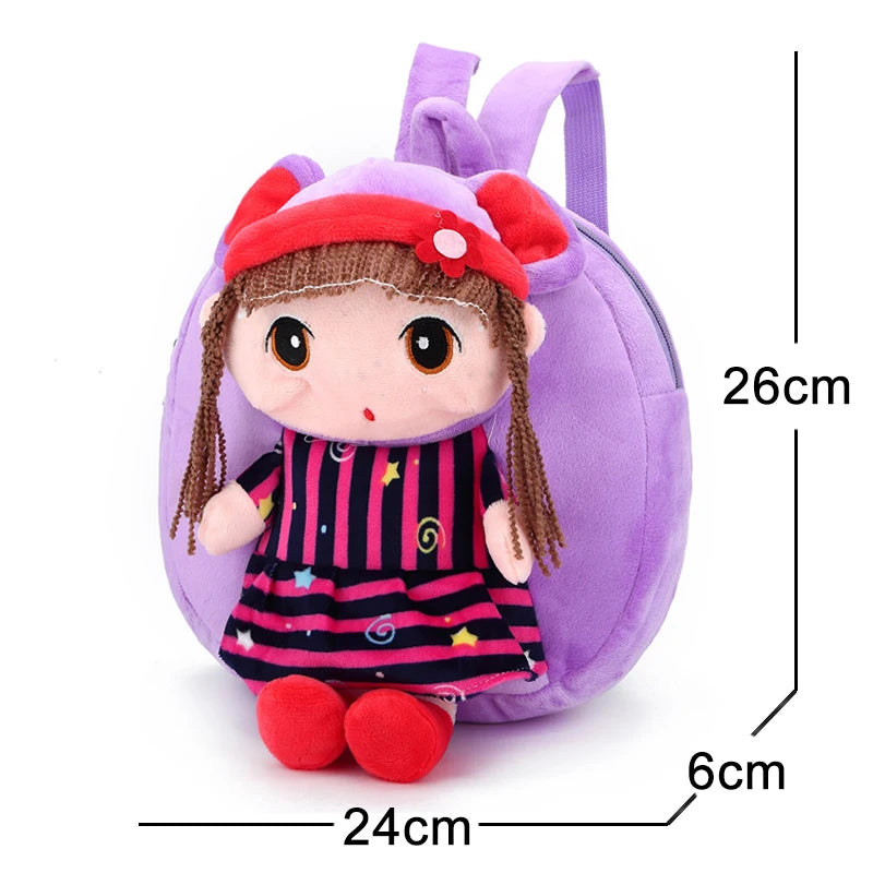 Cartoon Baby Girls Plush Backpack for Kids