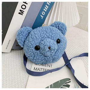 Cartoon Bear Head Shoulder Bag Soft Large Capacity