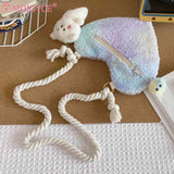 Plush Shoulder Bag Lightweight Women Ladies Handbags Soft Small Casual Zipper