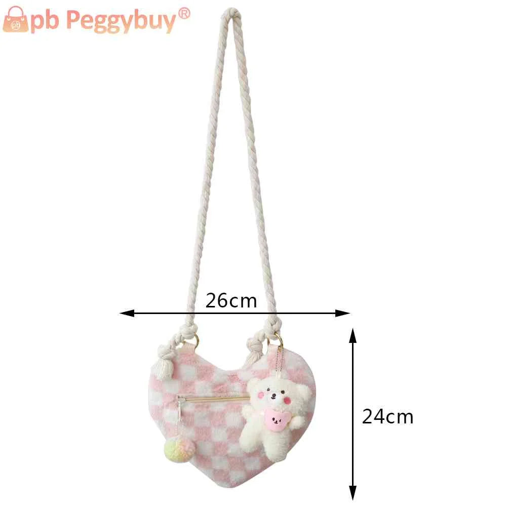 Plush Shoulder Bag Lightweight Women Ladies Handlbags Soft Small Casual Zipper