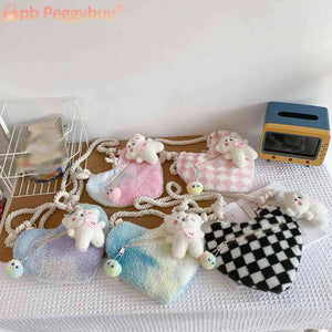 Plush Shoulder Bag Lightweight Women Ladies Handlbags Soft Small Casual Zipper