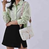 Plush Shoulder Bag Soft Warm Furry Dating Shopping Messenger Bag for Women Girl