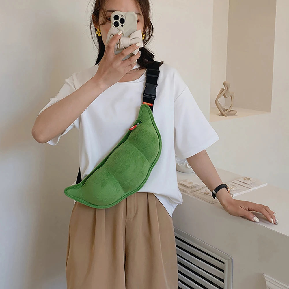 Peas Shaped Cartoon Handbag Shoulder Bag Crossbody Phone Purse