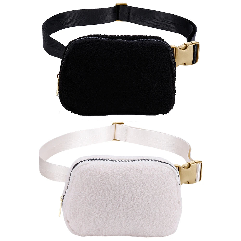 Plush Waist Messenger Bag Small Crossbody Chest Bags Casual Unisex