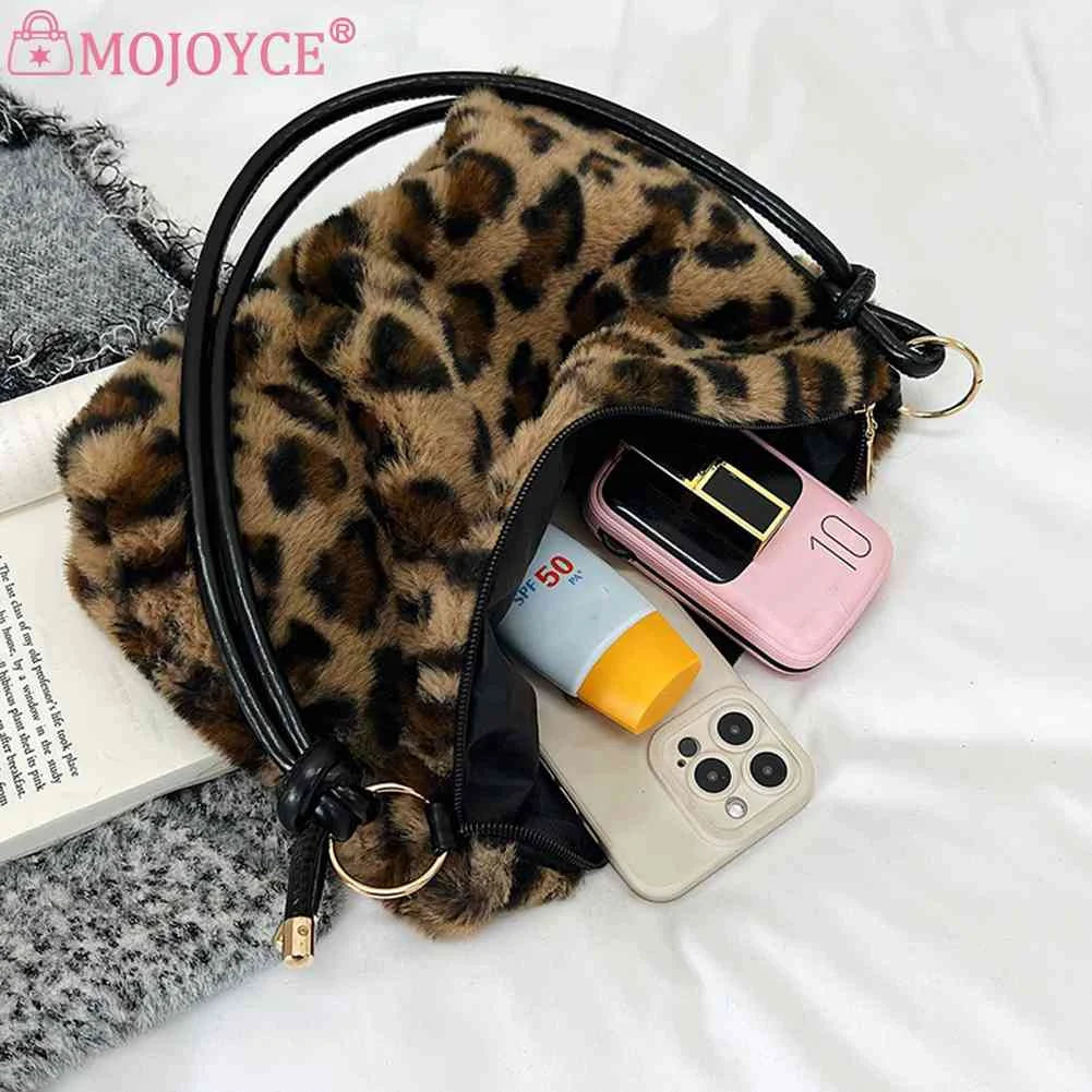 Leopard Top-handle Shoulder Bag for Women Casual Autumn Winter