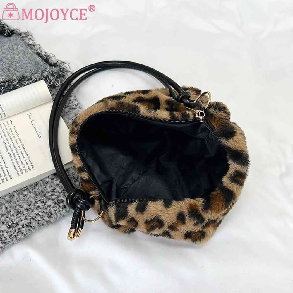 Leopard Top-handle Shoulder Bag for Women Casual Autumn Winter