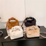 Plush Women's Crossbody Bag with Cloud Fold Furry Top-handle