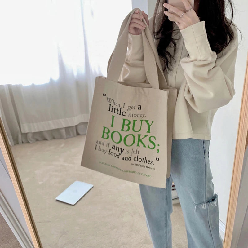 Poetry Lifest Canvas Shoulder Tote Bag