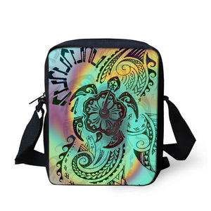 Polynesian Tattoo Basketball Messenger Bag Turtle Satchel School Bolsa