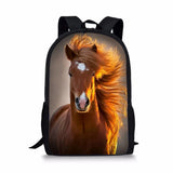 Pony Print Backpack School Bag Girls' Travel Plecaki Szkolne Student