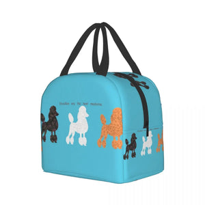 Cartoon Poodle Dog Insulated Lunch Bag for Women