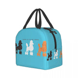 Cartoon Poodle Dog Insulated Lunch Bag for Women