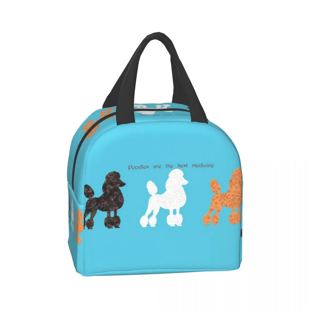 Cartoon Poodle Dog Insulated Lunch Bag for Women