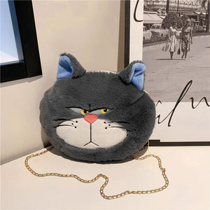 Autumn Winter Plush Shoulder Messenger Bags Fine Chains Handbags All-match