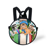 Kids Multicolor Round Kindergarten Backpack with Adjustable Shoulder Strap