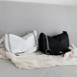 Oxford Crossbody Shoulder Bag with Chain Strap for Women