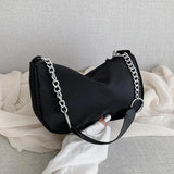 Oxford Crossbody Shoulder Bag with Chain Strap for Women