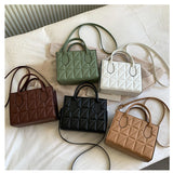 Casual Messenger Bags Texture Shoulder Bags Horizontal Square Leather Bags