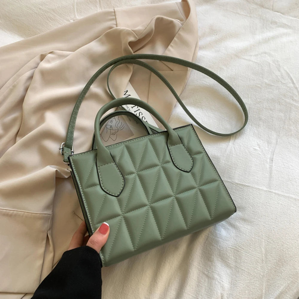 Casual Messenger Bags Texture Shoulder Bags Horizontal Square Leather Bags