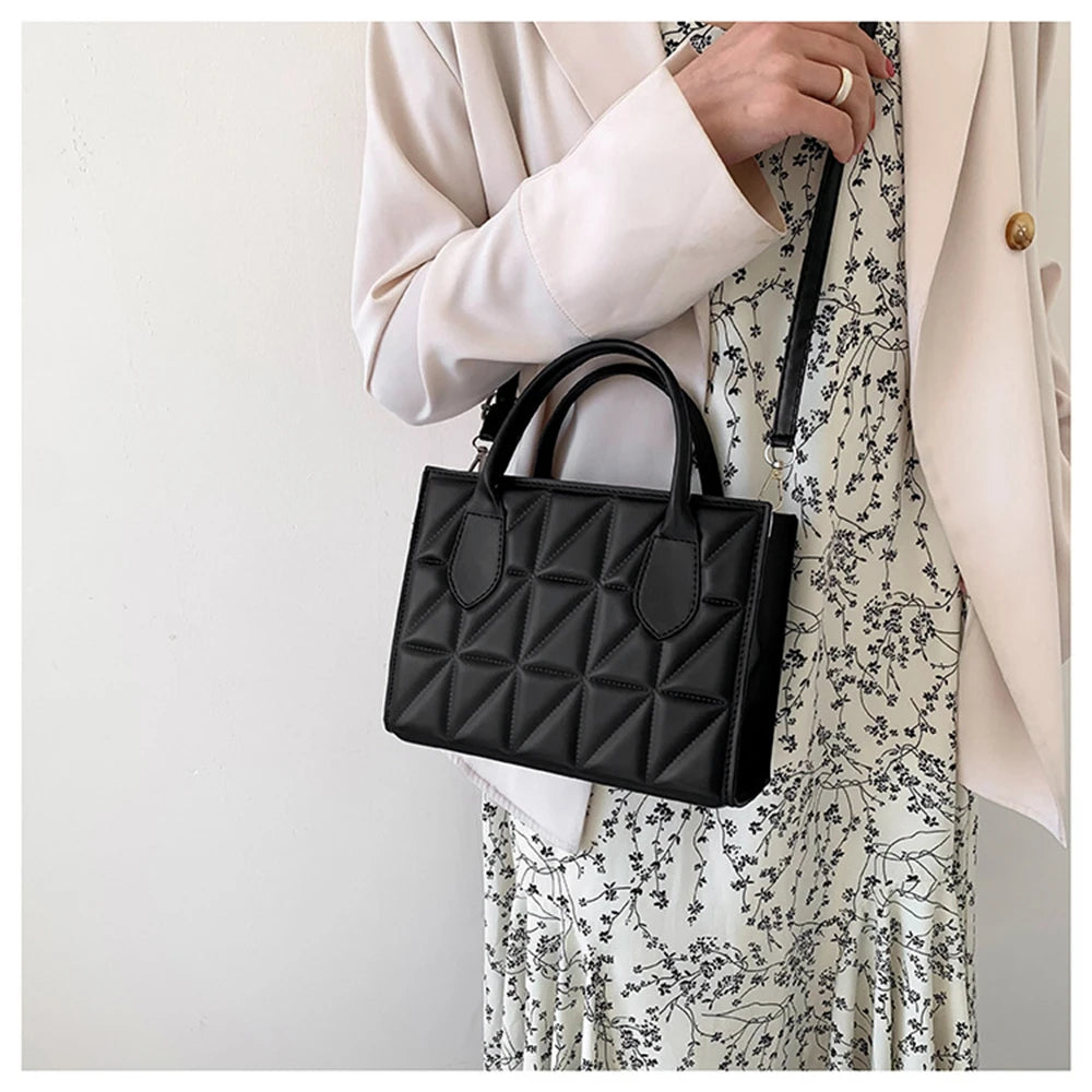 Casual Messenger Bags Texture Shoulder Bags Horizontal Square Leather Bags