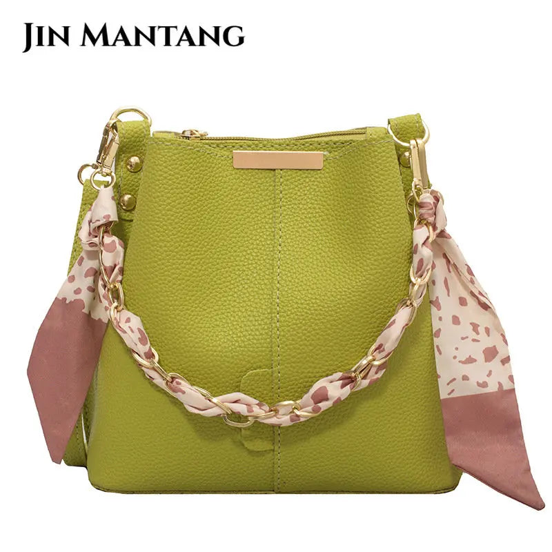 Summer Shoulder Messenger Bag Chain Bucket Bag