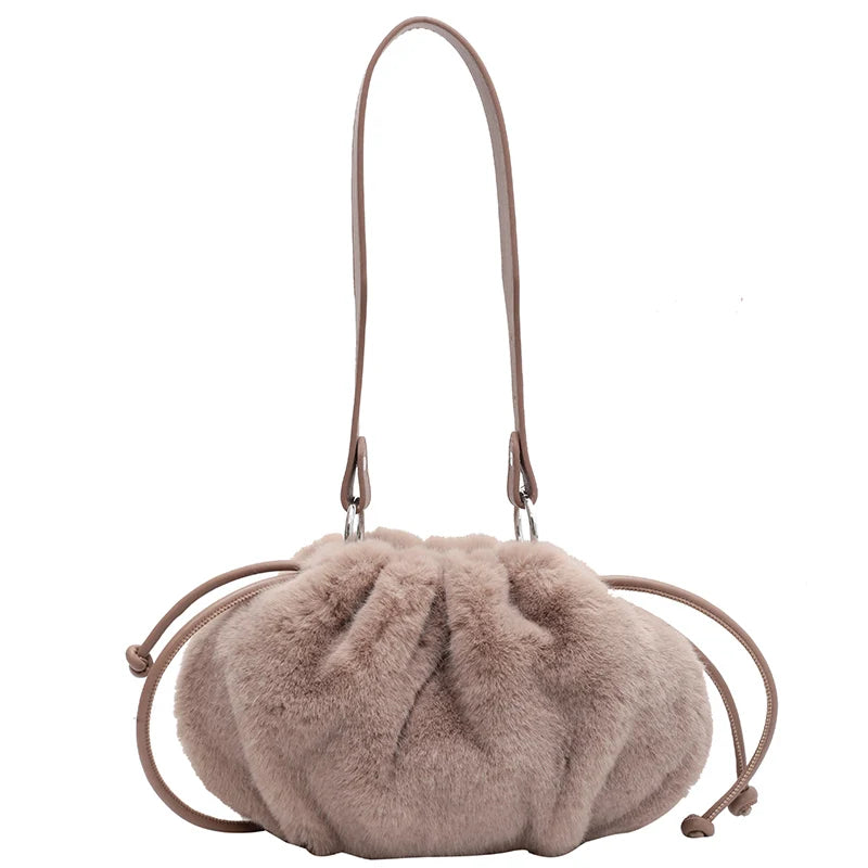 Plush Autumn And Winter Shoulder Bag Western Style Messenger Bag
