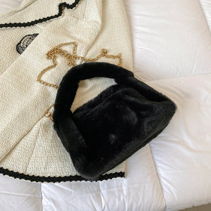 Hot Chain Plush Crossbody Bucket Bag