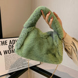 Hot Chain Plush Crossbody Bucket Bag