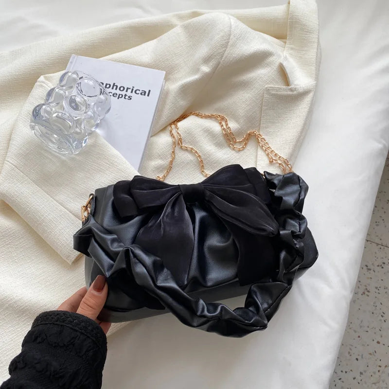 Casual Chain Messenger Bow Shoulder Hand Bag for Women