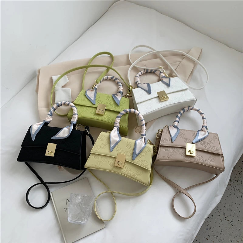 Casual Silk Scarf Shoulder Messenger Bag for Women