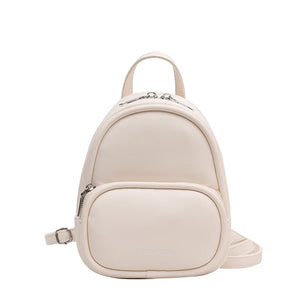 Portable Small PU Leather Casual Backpack Pouch Bag