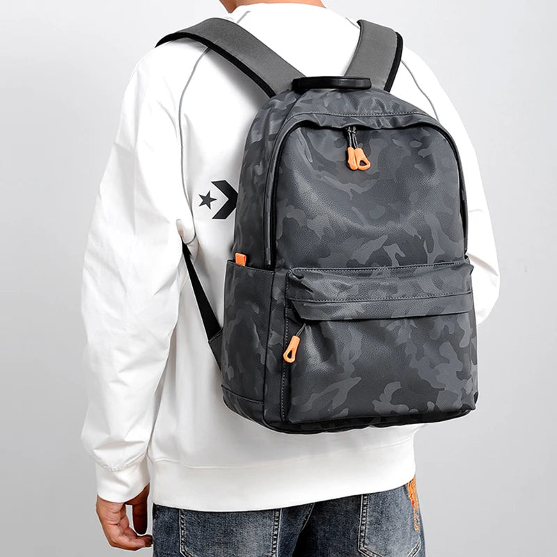 Camouflage Laptop Backpack Waterproof 14 Inch USB Charging School Bag