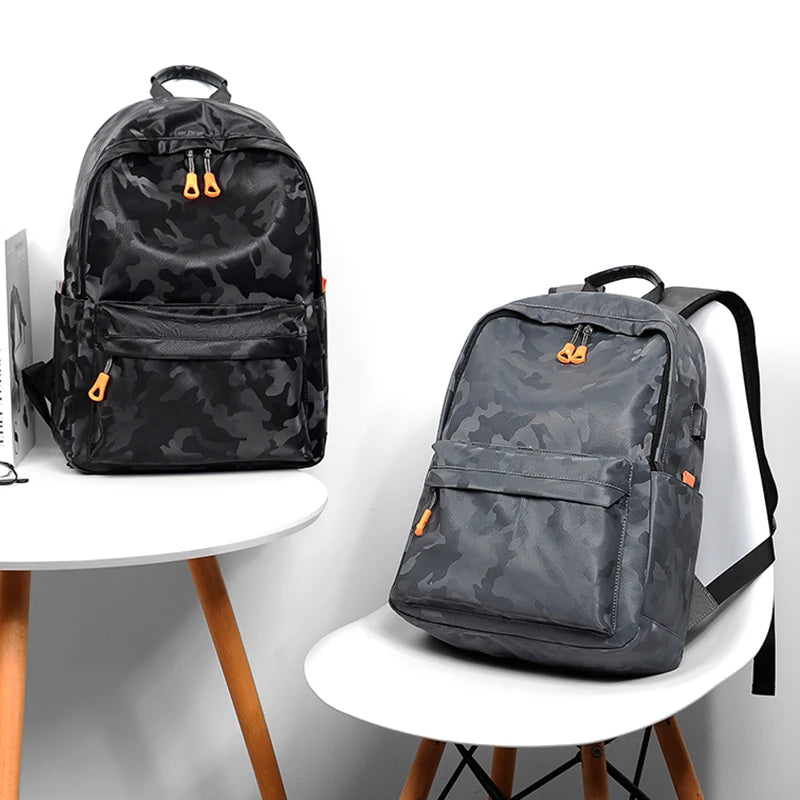 Camouflage Laptop Backpack Waterproof 14 Inch USB Charging School Bag