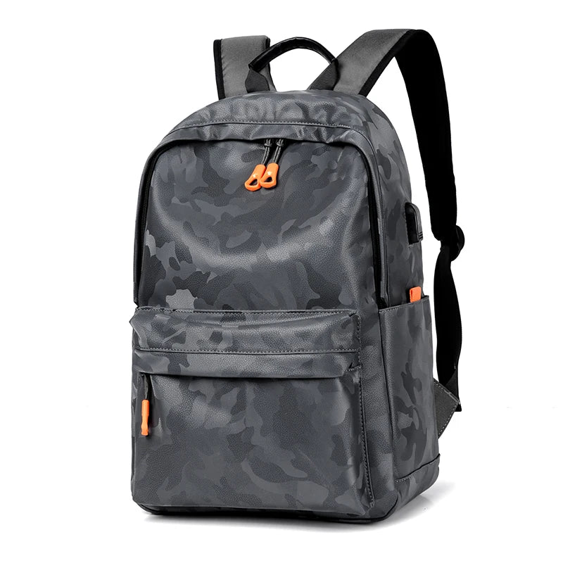 Camouflage Laptop Backpack Waterproof 14 Inch USB Charging School Bag