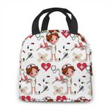 Cartoon Nurse Pattern Insulated Lunch Bag