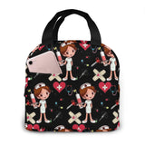 Cartoon Nurse Pattern Insulated Lunch Bag