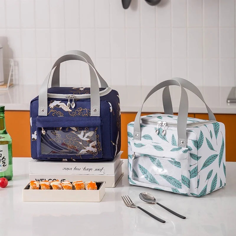 Portable Lunch Bag Thermal Insulated Cooler Bento Pouch Food Storage
