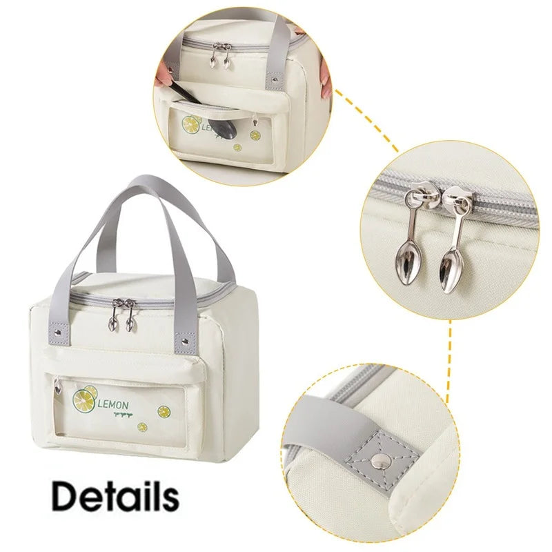 Portable Lunch Bag Thermal Insulated Cooler Bento Pouch Food Storage
